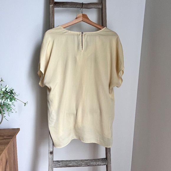 Yellow Inwear Blouse - Short Sleeves V-Neck - Picture 3 of 15